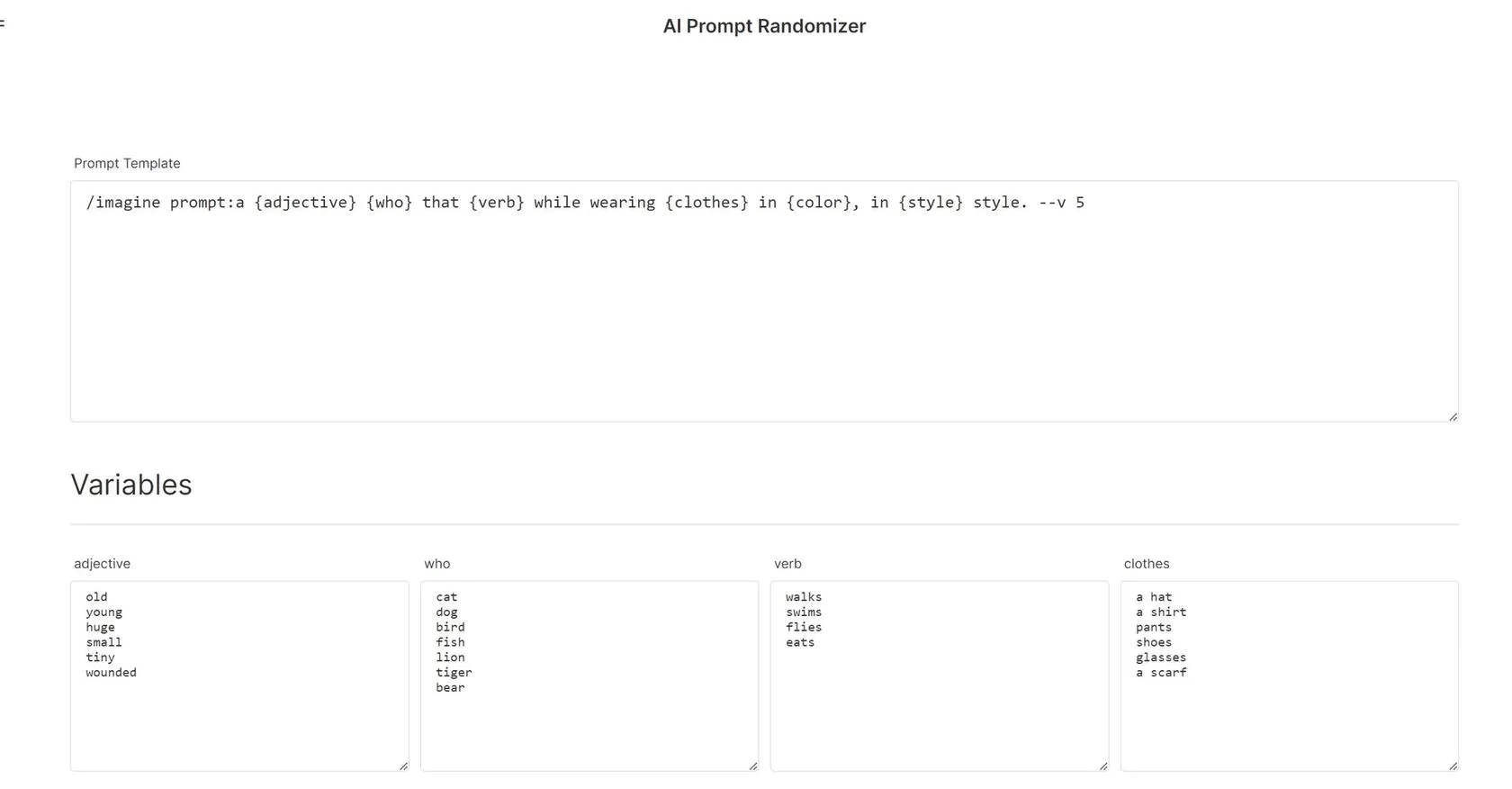 AI Prompt Randomizer