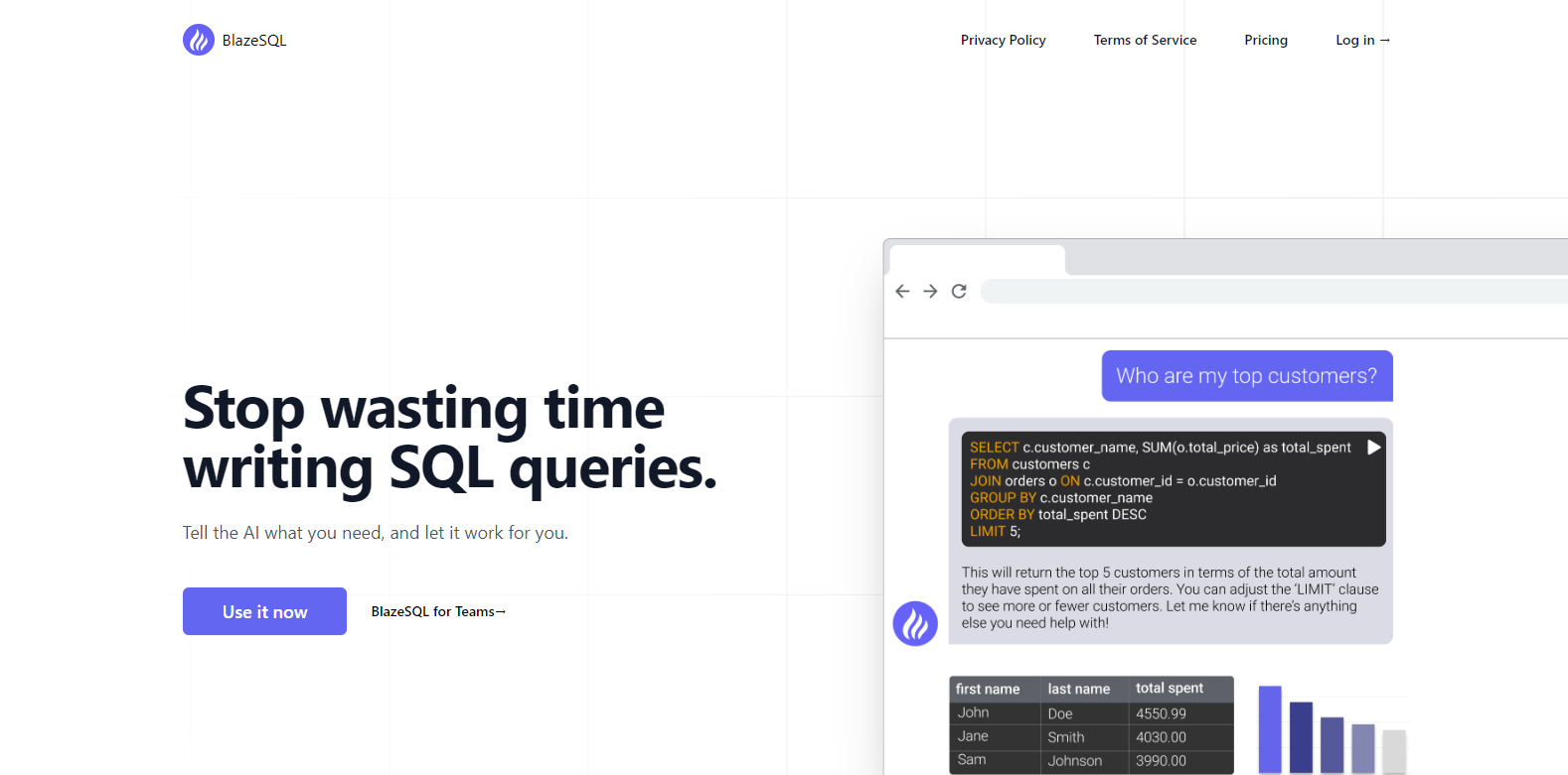 Blaze SQL 