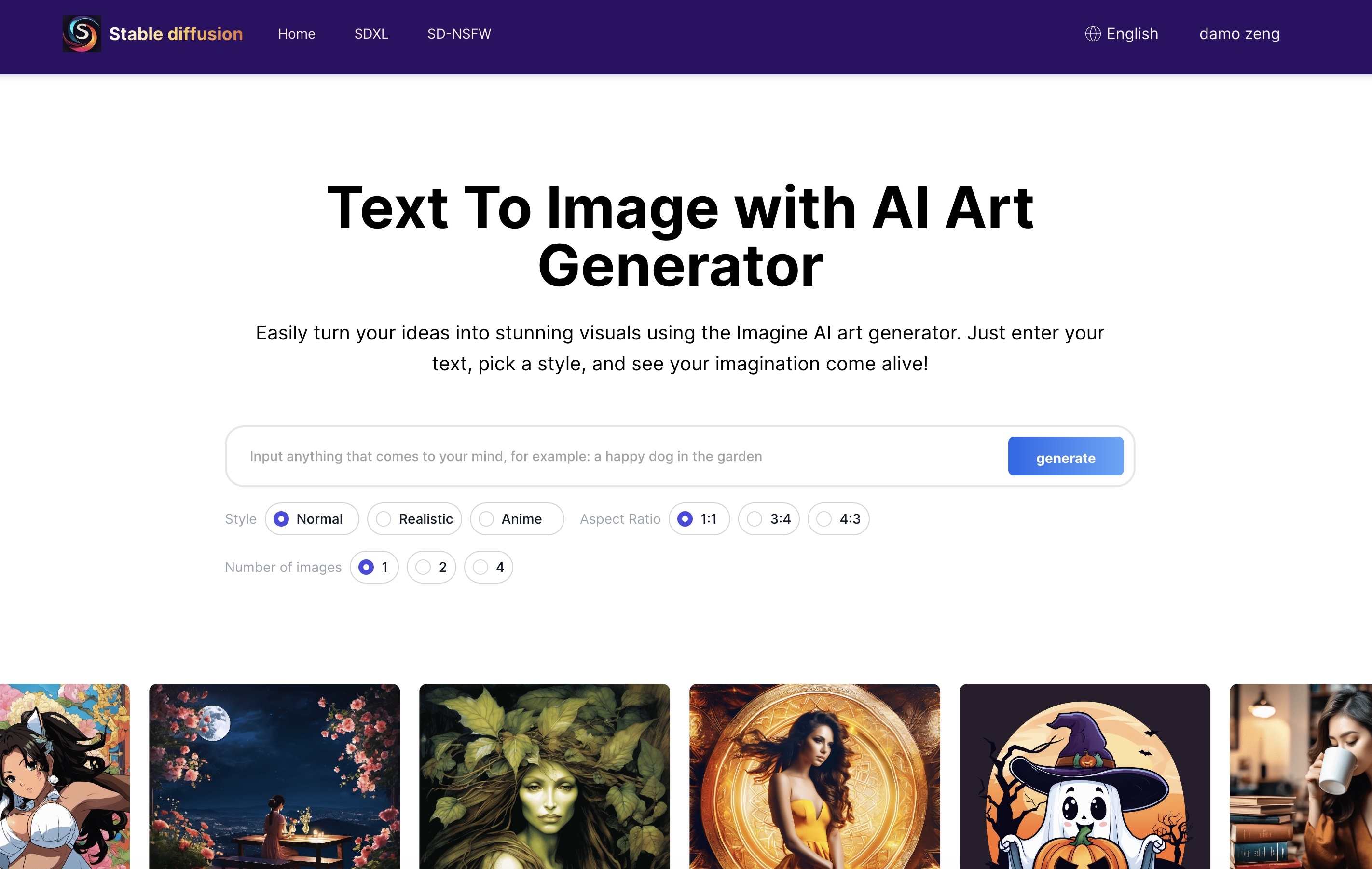 Stable Diffusion AI Generator Online 