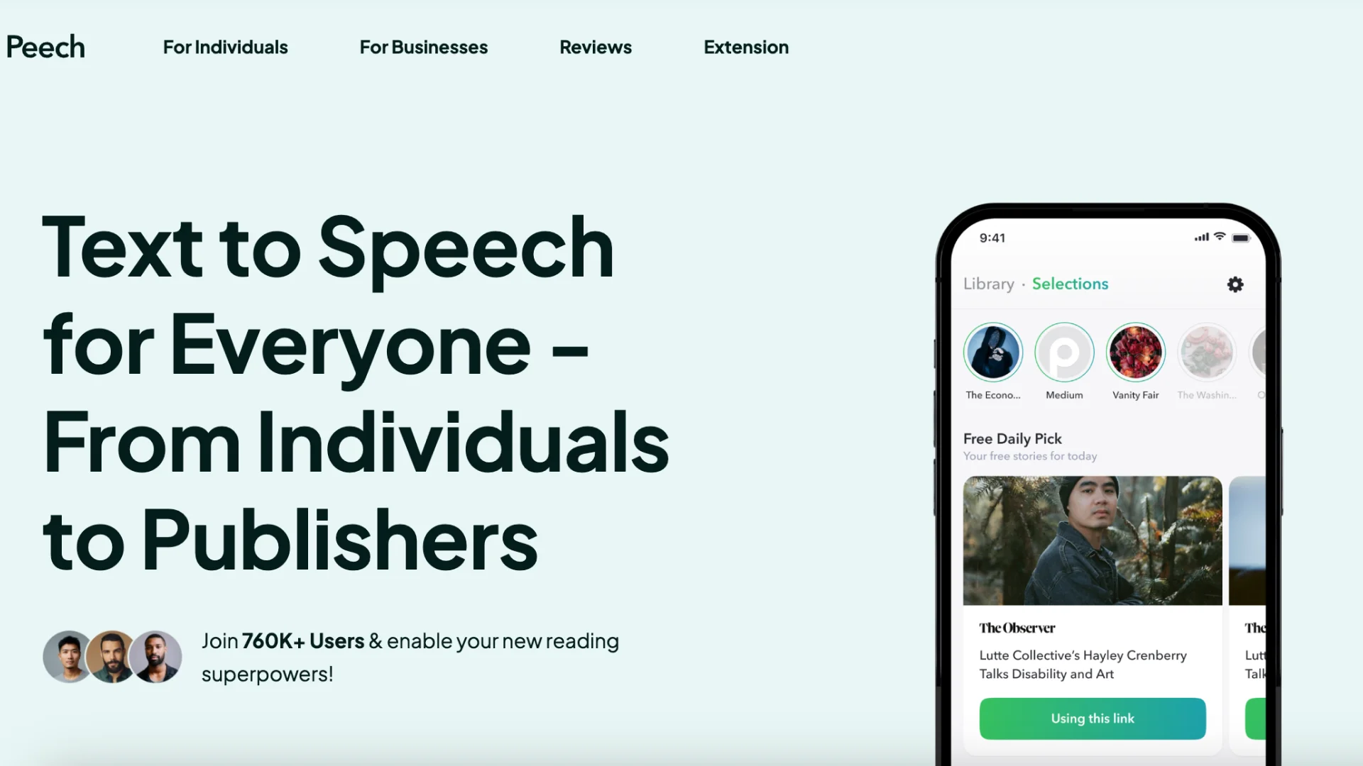 Peech - Text to Speech Reader