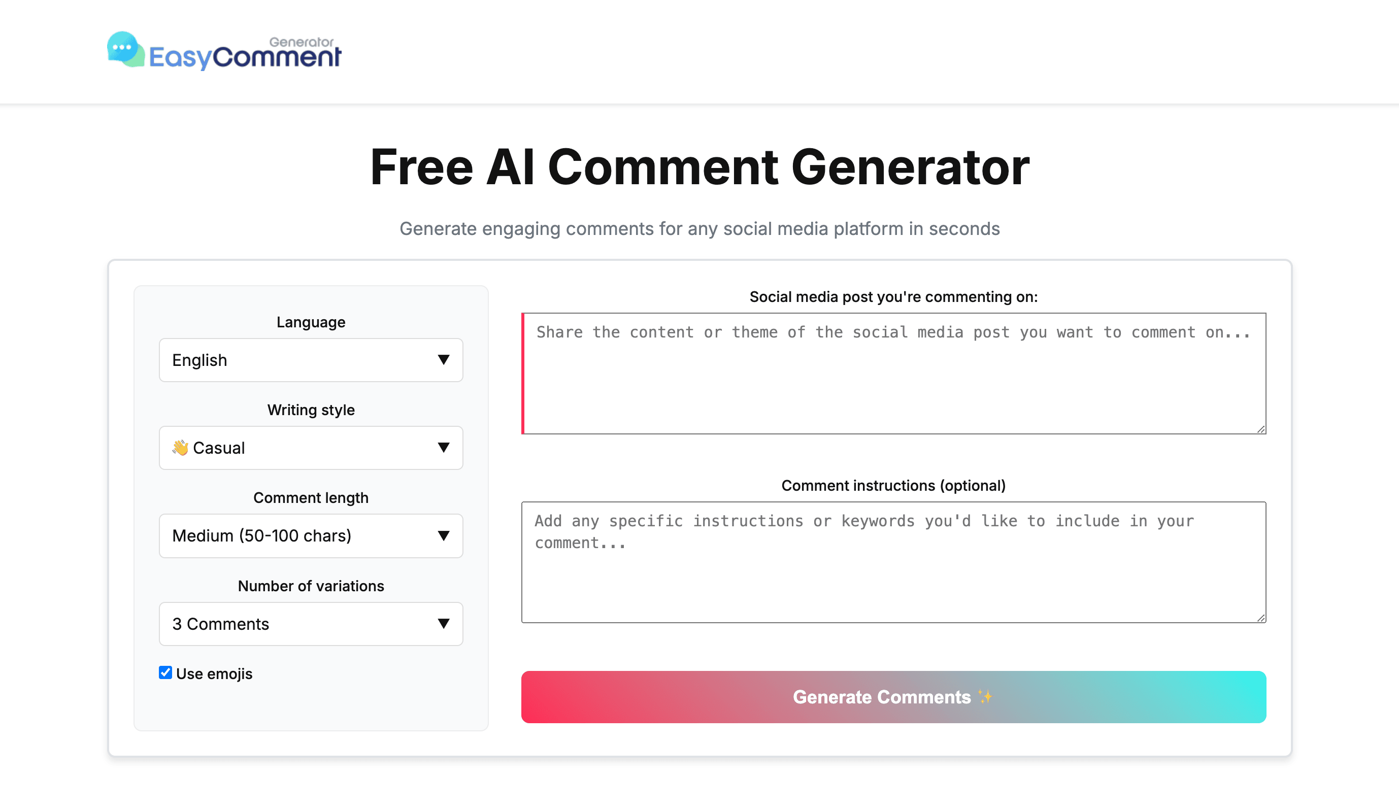 Easy Comment Generator 