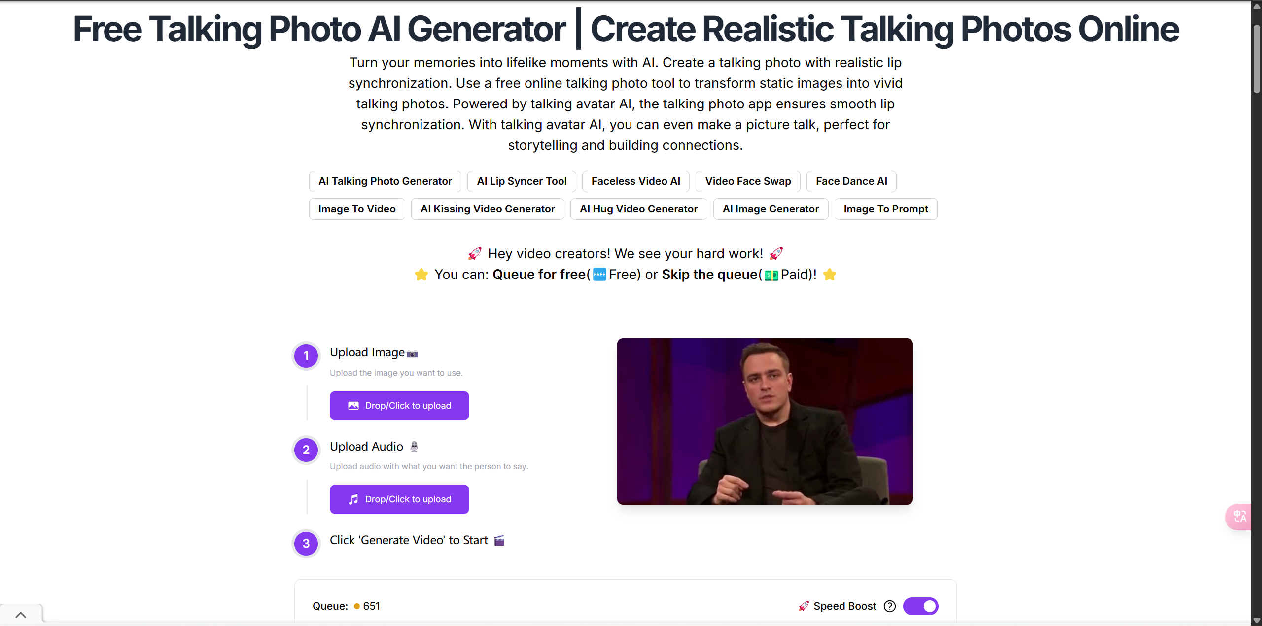 Free Talking Photo AI Generator 