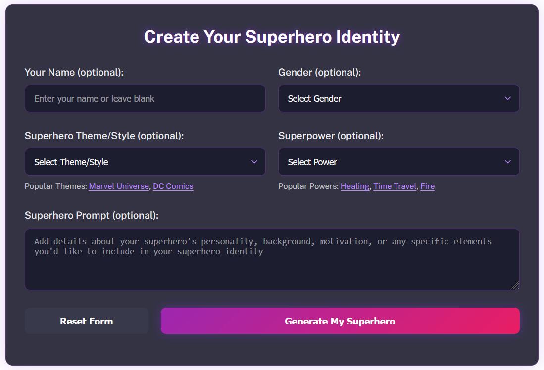 Superhero Name Generator
